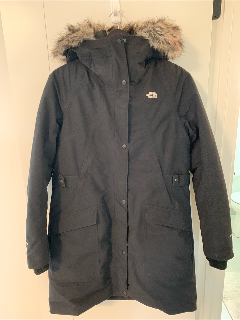 The North Face Black Parka with Faux Fur Trim Hood